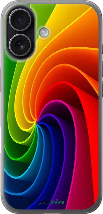 Силиконовый чехол Радужный вихрь для Apple iPhone 17 - 747u-4031 изображение 