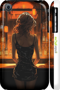 3D пластиковый матовый чехол Чехол для телефона Девушка в баре для Apple iPhone 3Gs - 5947m-34 изображение 