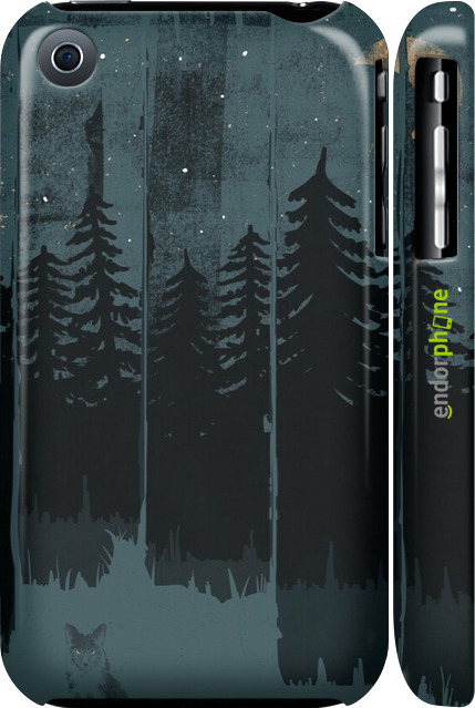 3D пластиковий матовий чехол Лисиця та нічний ліс для Apple iPhone 3Gs - 6481m-34 изображение 