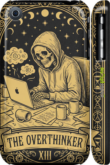 3D пластиковый матовый чехол The Overthinker для Apple iPhone 3Gs - 6774m-34 изображение 