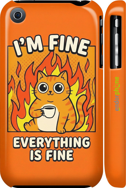 3D пластиковий матовий чехол Funny Cat для Apple iPhone 3Gs - 6786m-34 изображение 