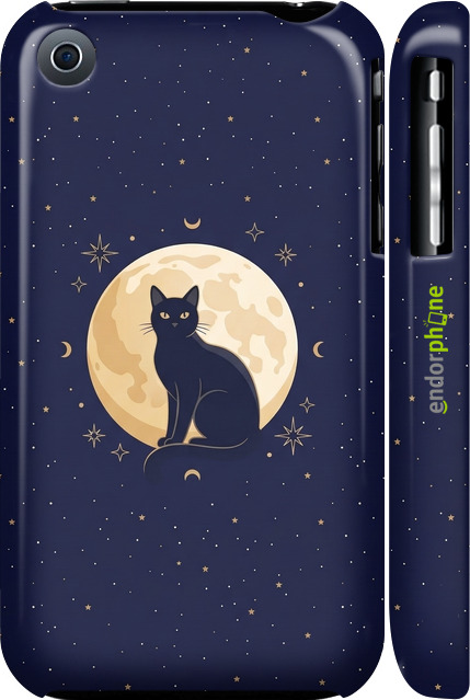 3D пластиковий матовий чехол Cute Cat Celestial/Witchy для Apple iPhone 3Gs - 6787m-34 изображение 