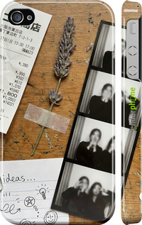 3D пластиковый глянцевый чехол 'Aesthetic Scrapbook Collage' для iPhone 4 изображение 7