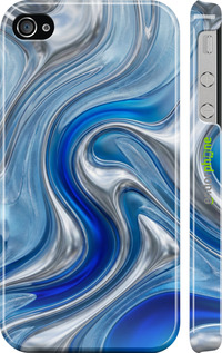 3D пластиковый глянцевый чехол Liquid Chrome для Apple iPhone 4 - 6781c-15 изображение 