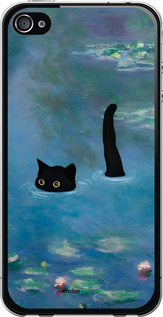 2D пластиковый чехол С изображением кота и водяной лилии Monet для Apple iPhone 4s - 6519t-12 изображение 
