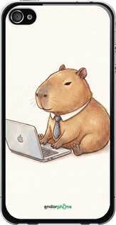 2D пластиковый чехол 'Funny Capybara CEO Working' для iPhone 4s изображение 2