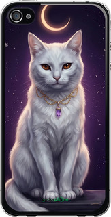 2D пластиковый чехол Mystic White Cat Gothic Dark Purple Gold для Apple iPhone 4s - 6805t-12 изображение 