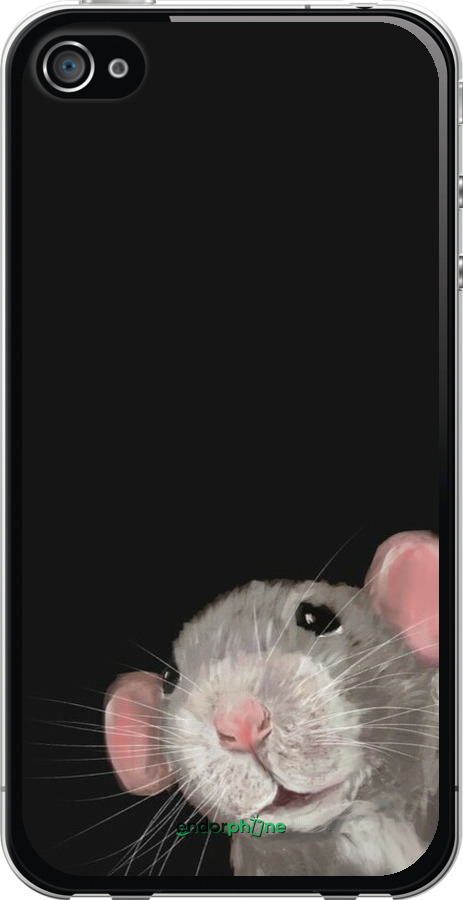 2D пластиковый чехол The Peeking Rat для Apple iPhone 4 - 6442t-15 изображение 