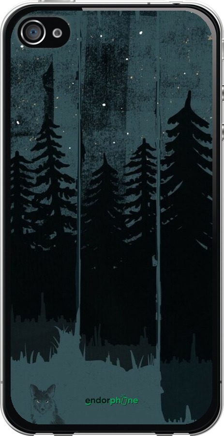 2D пластиковий чехол Лисиця та нічний ліс для Apple iPhone 4s - 6481t-12 изображение 