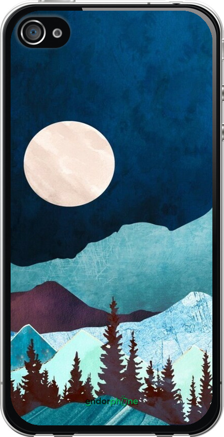 2D пластиковый чехол Горная идиллия ночной пейзаж для Apple iPhone 4s - 6488t-12 изображение 
