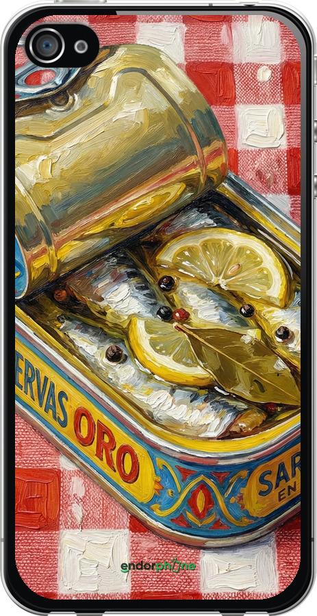 2D пластиковий чехол Vintage Sardine Tin Phone для Apple iPhone 4 - 6772t-15 изображение 
