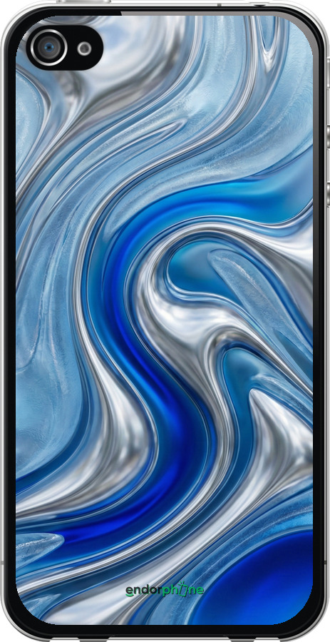 2D пластиковий чехол Liquid Chrome для Apple iPhone 4 - 6781t-15 изображение 