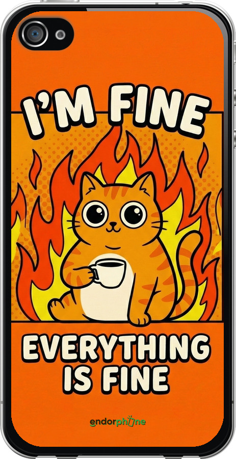 2D пластиковый чехол Funny Cat для Apple iPhone 4s - 6786t-12 изображение 