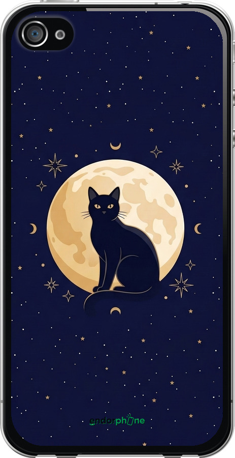 2D пластиковый чехол Cute Cat Celestial/Witchy для Apple iPhone 4s - 6787t-12 изображение 
