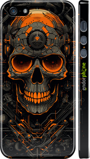 3D пластиковый глянцевый чехол Череп для Apple iPhone 5 - 5952c-18 изображение 