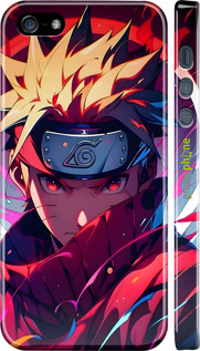 3D пластиковый матовый чехол Наруто для Apple iPhone 5s - 6274m-21 изображение 