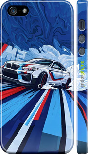 3D пластиковий матовий чехол БМВ для Apple iPhone 5 - 6292m-18 изображение 