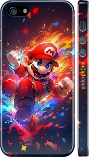 3D пластиковый матовый чехол Супер Марио для Apple iPhone 5s - 6342m-21 изображение 