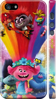 3D пластиковий матовий чехол Тролі для Apple iPhone 5 - 6343m-18 изображение 