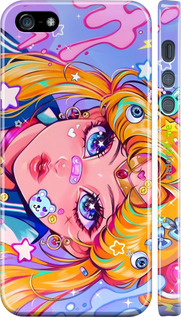 3D пластиковый глянцевый чехол Сейлор Мун 4 для Apple iPhone 5 - 6353c-18 изображение 