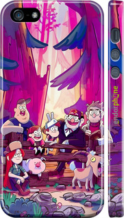 3D пластиковий матовий чехол Гравити Фолз для Apple iPhone 5s - 6365m-21 изображение 