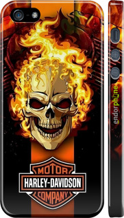 3D пластиковий матовий чехол Харлей девидсон для Apple iPhone 5 - 6370m-18 изображение 