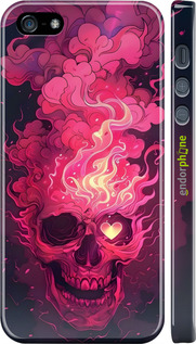 3D пластиковий глянцевий чехол Череп арт для Apple iPhone 5 - 6385c-18 изображение 