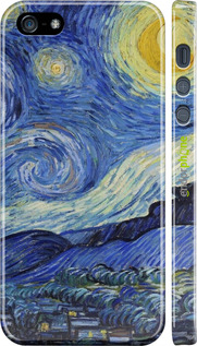 3D пластиковый матовый чехол «Звездная ночь» Винсента Ван Гога для Apple iPhone 5 - 6433m-18 изображение 