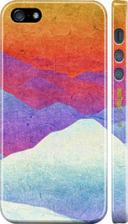 3D пластиковый матовый чехол Горный закат для Apple iPhone 5 - 6479m-18 изображение 