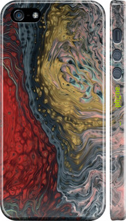 3D пластиковий матовий чехол Із зображенням абстрактного живопису для Apple iPhone 5s - 6530m-21 изображение 