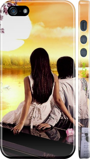 3D пластиковый матовый чехол Sunset для Apple iPhone 5 - 6607m-18 изображение 