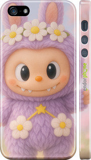 3D пластиковий матовий чехол Лабубу 1 для Apple iPhone 5s - 6709m-21 изображение 