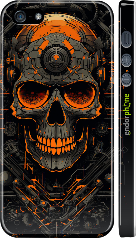 3D пластиковый глянцевый чехол Череп для Apple iPhone 5 - 5952c-18 изображение 