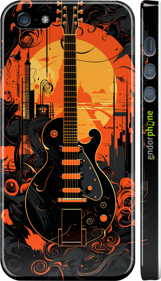 3D пластиковий глянцевий чехол Гитара для Apple iPhone 5 - 5957c-18 изображение 
