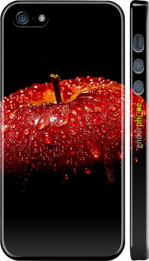 3D пластиковий матовий чехол Яблуко для Apple iPhone 5s - 6022m-21 изображение 