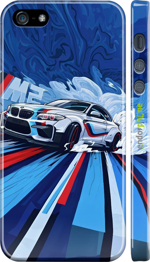 3D пластиковий матовий чехол БМВ для Apple iPhone 5 - 6292m-18 изображение 