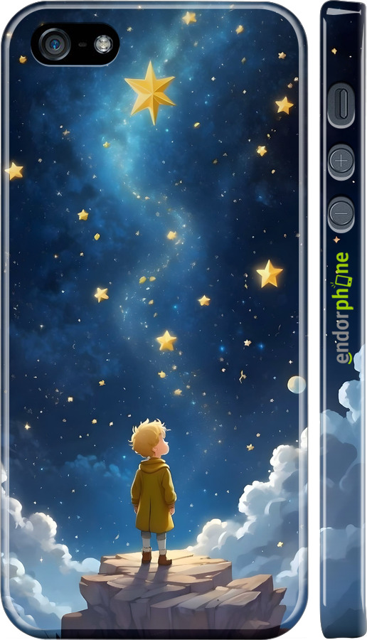 3D пластиковий матовий чехол Маленький принц для Apple iPhone 5 - 6326m-18 изображение 