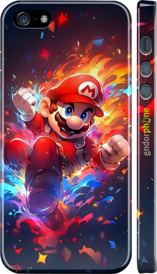 3D пластиковый матовый чехол Супер Марио для Apple iPhone 5s - 6342m-21 изображение 
