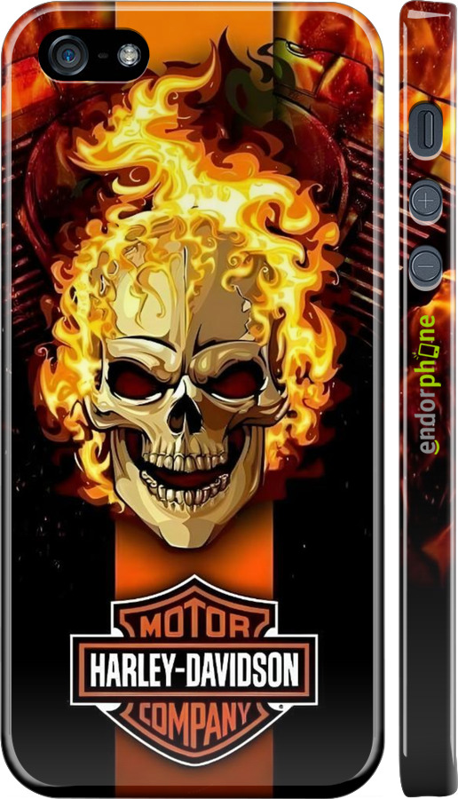 3D пластиковий матовий чехол Харлей девидсон для Apple iPhone 5 - 6370m-18 изображение 