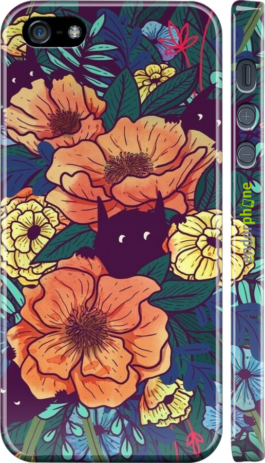 3D пластиковый матовый чехол С изображением полевых цветов для Apple iPhone 5s - 6419m-21 изображение 