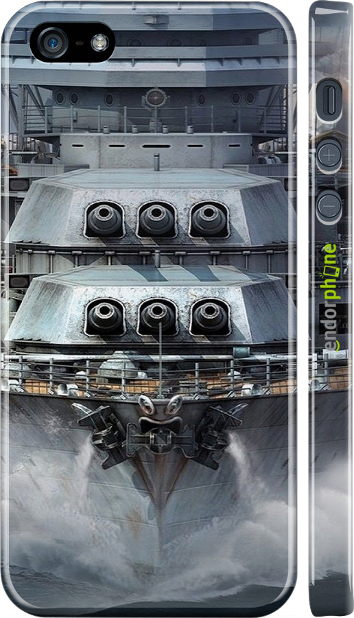 3D пластиковый матовый чехол Линкор, world of tanks, wargaming, военный корабль для Apple iPhone 5s - 6453m-21 изображение 