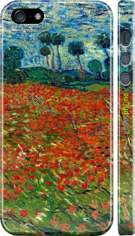 3D пластиковый матовый чехол Винсент Ван Гог-Маковое поле для Apple iPhone 5 - 6466m-18 изображение 