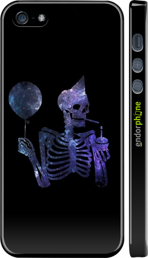 3D пластиковый глянцевый чехол Скелетное искусство для Apple iPhone 5 - 6536c-18 изображение 