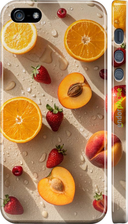 3D пластиковый матовый чехол Фрукты 3 для Apple iPhone 5s - 6703m-21 изображение 