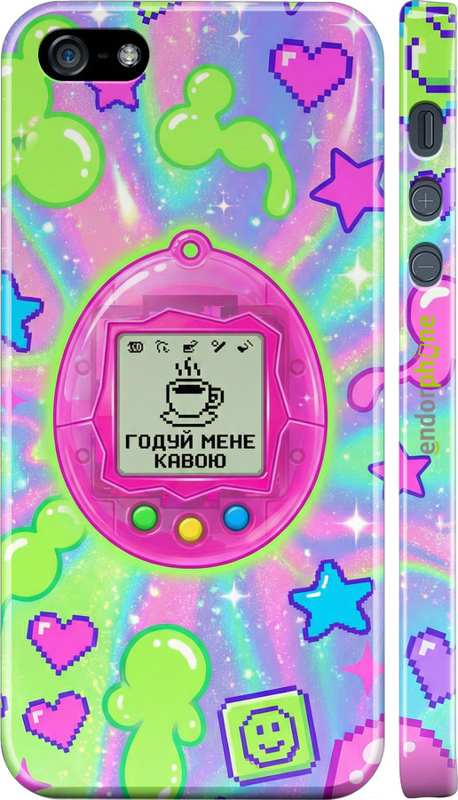 3D пластиковый матовый чехол Y2K Aesthetic Retro Pet: Годуй мене кавою для Apple iPhone 5s - 6784m-21 изображение 