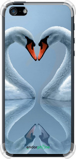 Силикон с усиленными углами чехол Лебеди для Apple iPhone 5 - 6007sp-18 изображение 