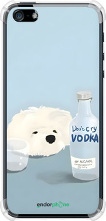 Силикон с усиленными углами чехол Пес водка для Apple iPhone 5 - 6368sp-18 изображение 