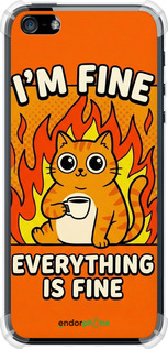 Силіконовий протиударний с посиленими кутами чехол Funny Cat для Apple iPhone 5 - 6786sp-18 изображение 