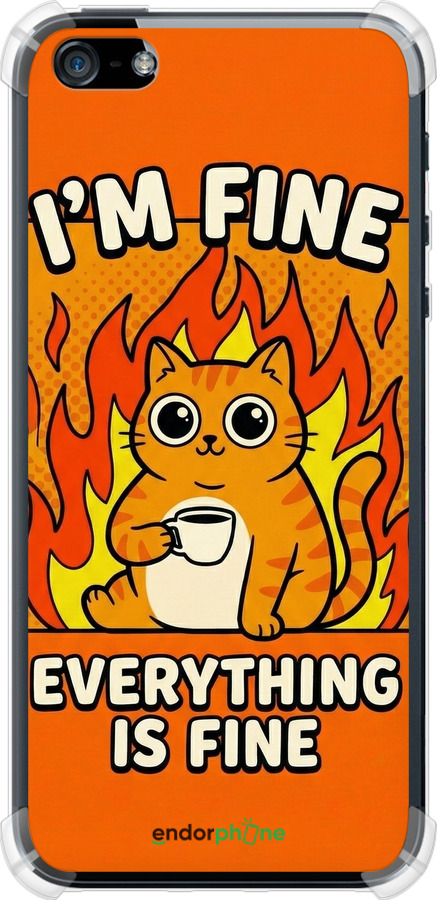 Силіконовий протиударний с посиленими кутами чехол Funny Cat для Apple iPhone 5 - 6786sp-18 изображение 