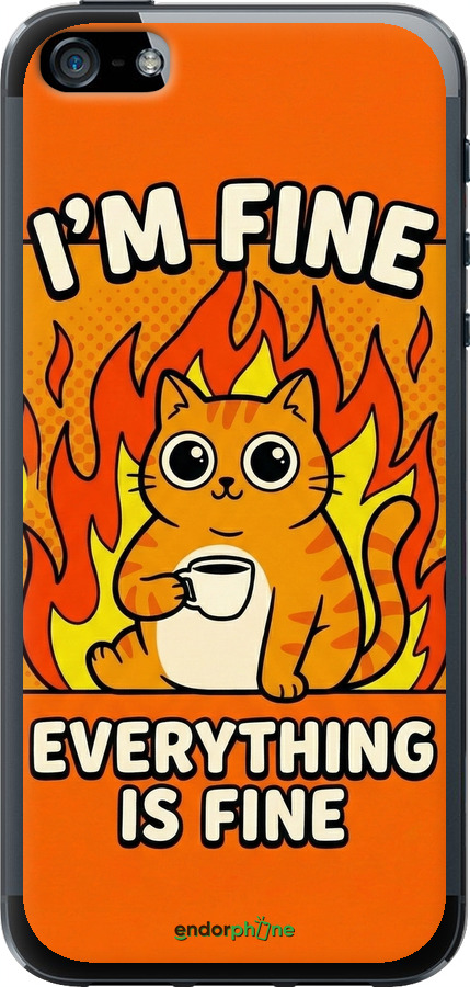 2D пластиковый чехол Funny Cat для Apple iPhone 5 - 6786t-18 изображение 